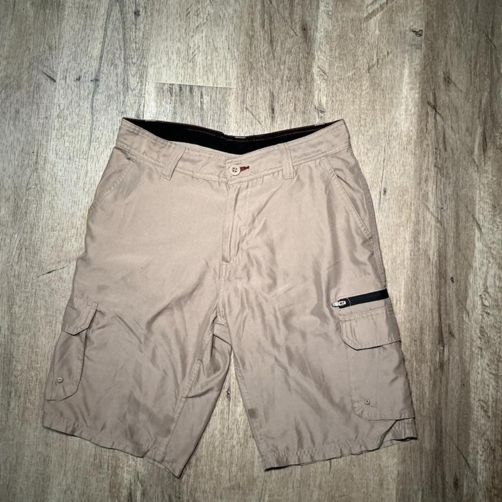 Burnside Khaki Cargo Shorts‎ Size 30 Multi Pocket Casual